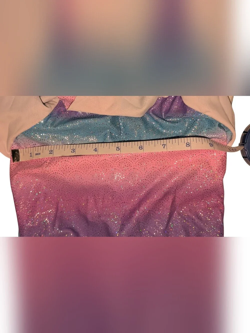 Limited‎ Too Glitter Ombre One Piece Swimsuit Girls 6X Pastel Mermaid Swim Y2K